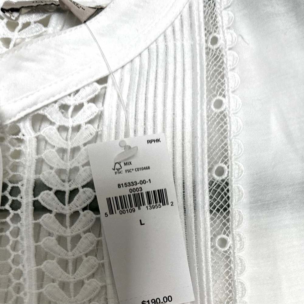 Banana Republic white lace dress, new with tag.